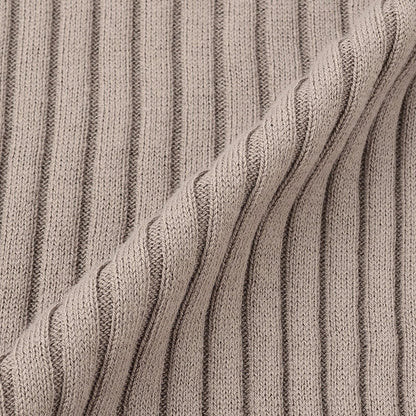 【有機棉】荷葉邊領羅紋毛衣【日本製造】