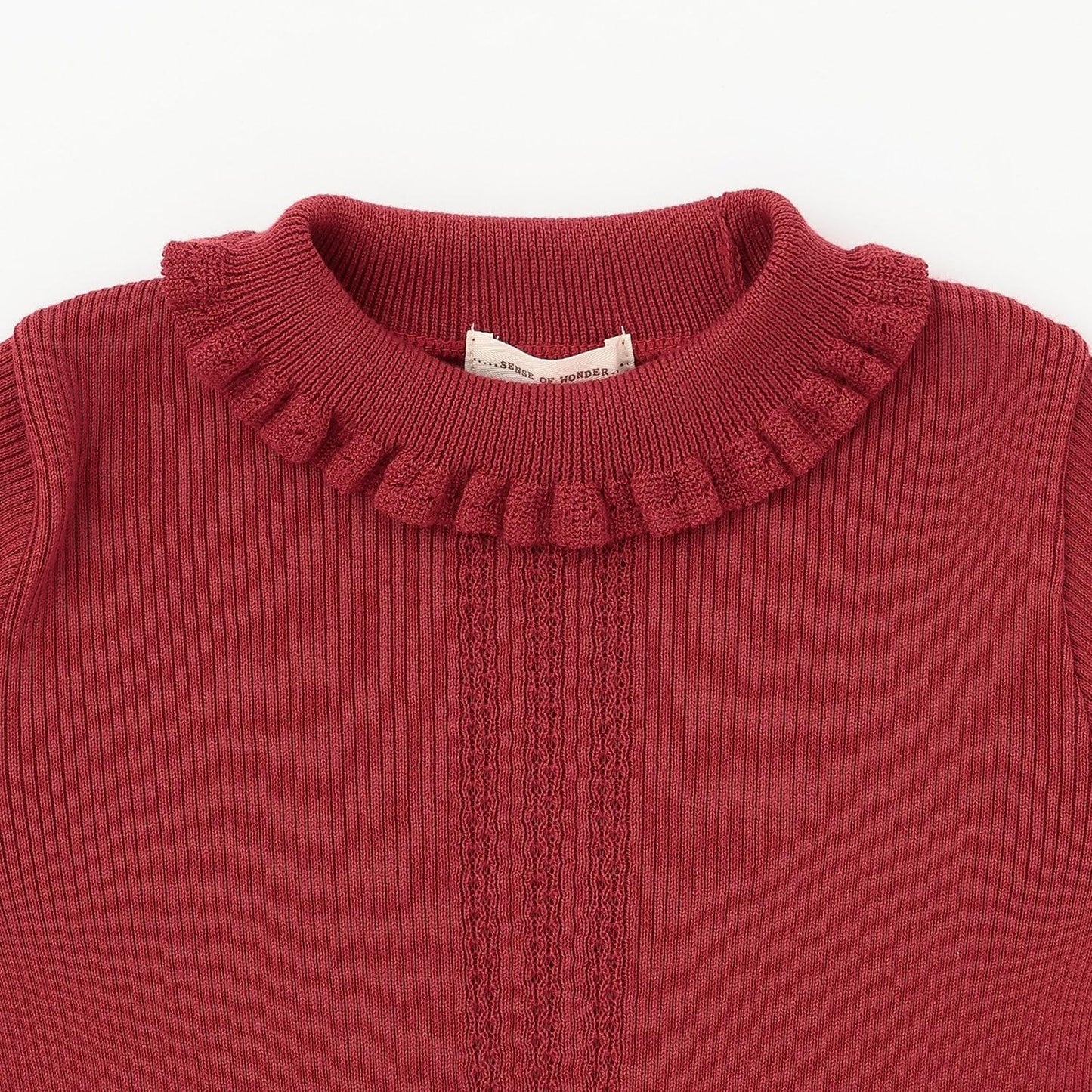 小高領荷葉邊毛衣【日本製造】