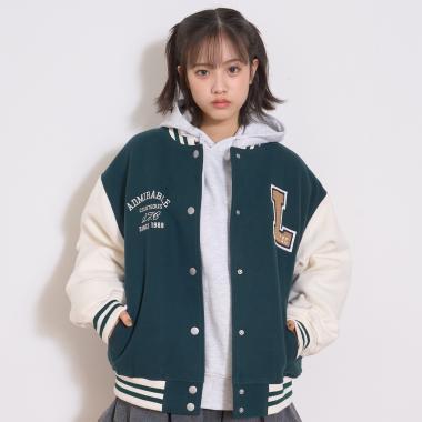 內襯絎縫棒球夾克