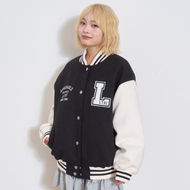 內襯絎縫棒球夾克