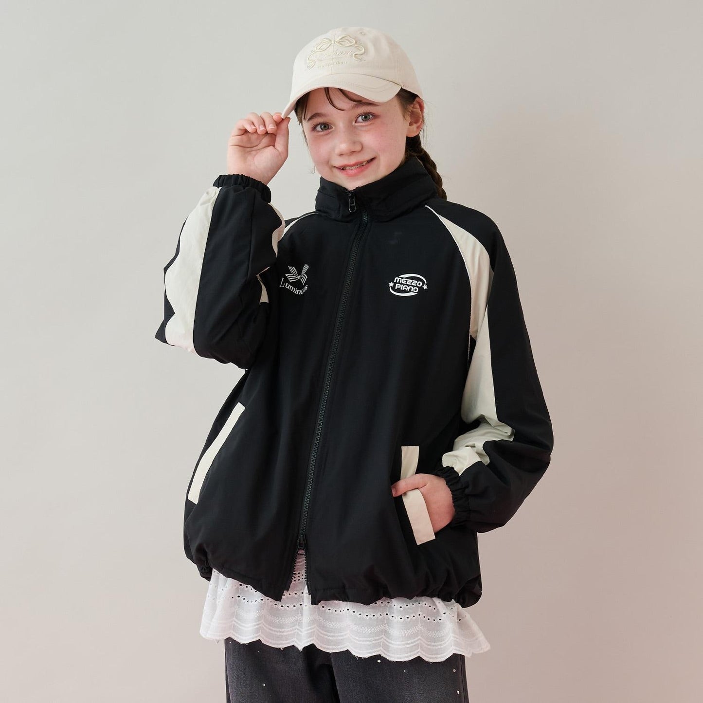 【防潑水】內裡抓絨保暖拼色夾克