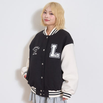 內襯絎縫棒球夾克