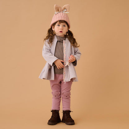 【有機棉】荷葉邊領羅紋毛衣【日本製造】