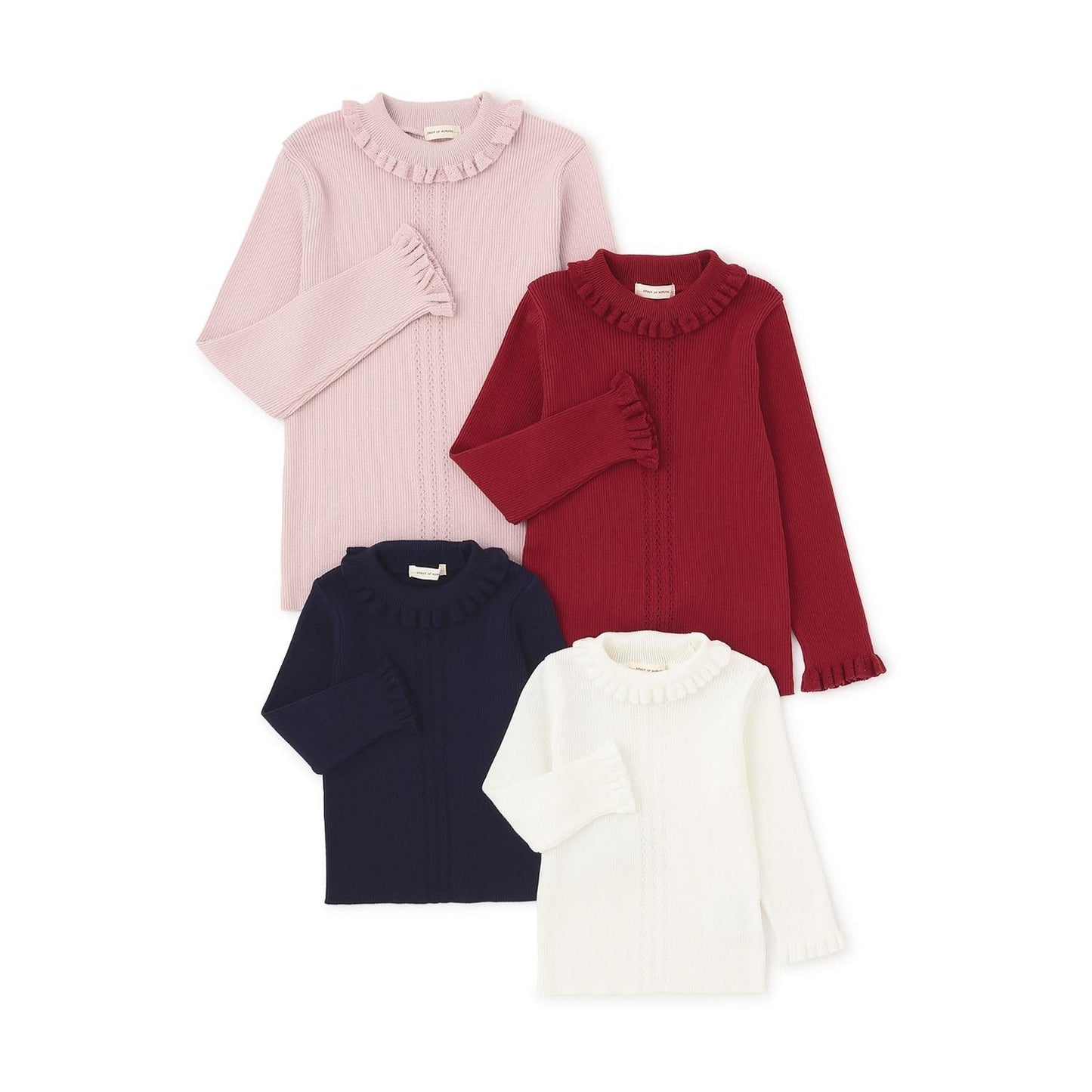 小高領荷葉邊毛衣【日本製造】