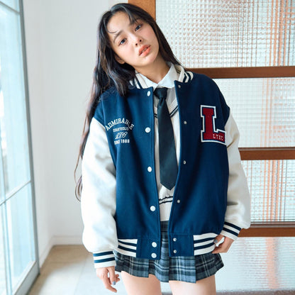 內襯絎縫棒球夾克