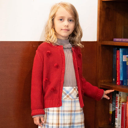 【有機棉】荷葉邊領羅紋毛衣【日本製造】