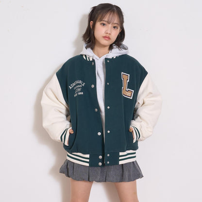 內襯絎縫棒球夾克