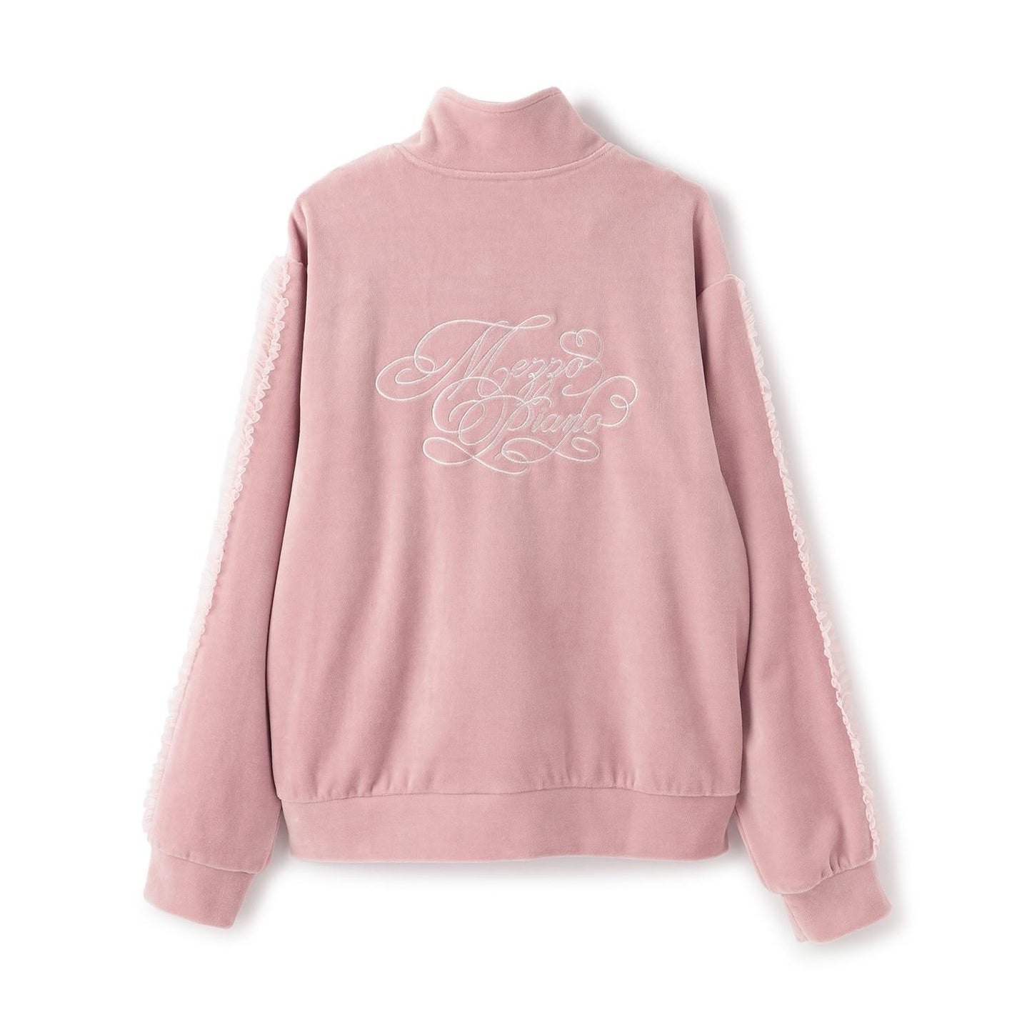 網紗荷葉邊天鵝絨夾克