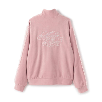 網紗荷葉邊天鵝絨夾克