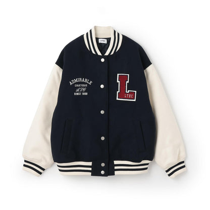 內襯絎縫棒球夾克