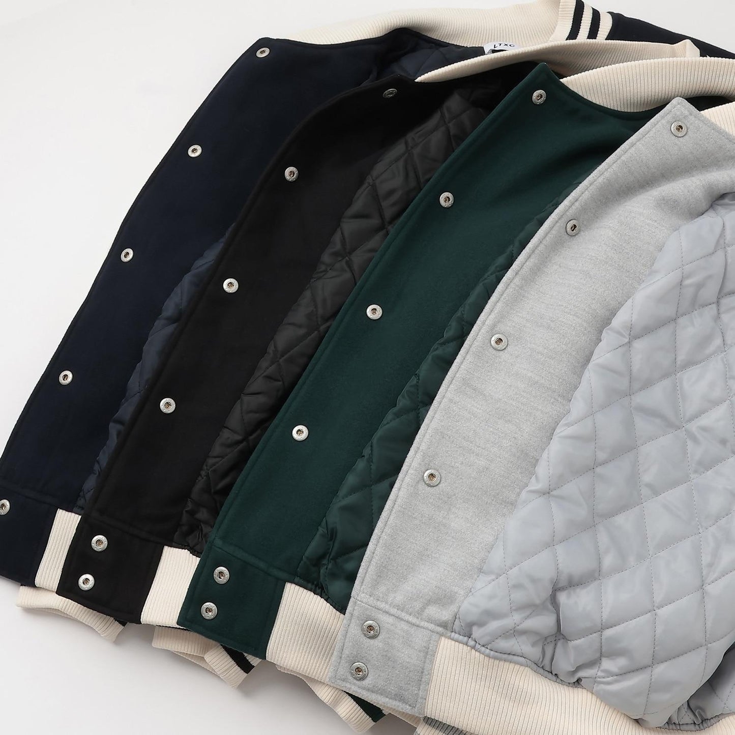 內襯絎縫棒球夾克