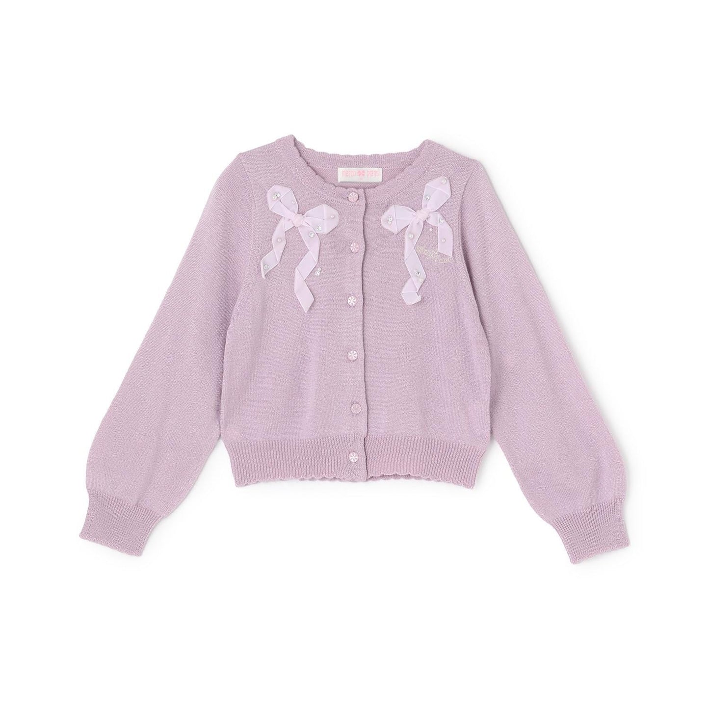 【人氣商品】【直營店無售】蝴蝶結亮絲針織開衫