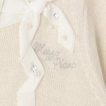 【人氣商品】【直營店無售】蝴蝶結亮絲針織開衫