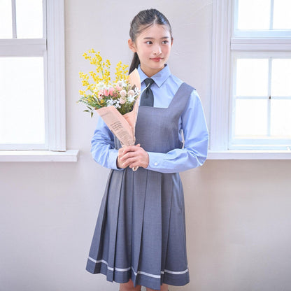 【畢業服】拼接褶皺連衣裙