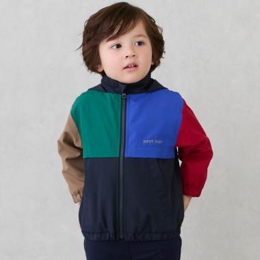 【防潑水加工】拼接款防風外套