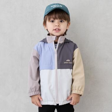 【防潑水加工】拼接款防風外套