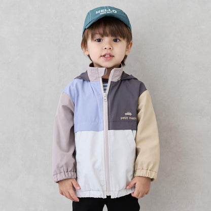 【防潑水加工】拼接款防風外套