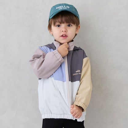 【防潑水加工】拼接款防風外套