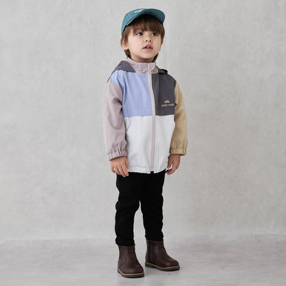 【防潑水加工】拼接款防風外套