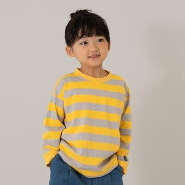 【親子款】【100%純棉】【365D.】拼色條紋寬鬆長袖T恤