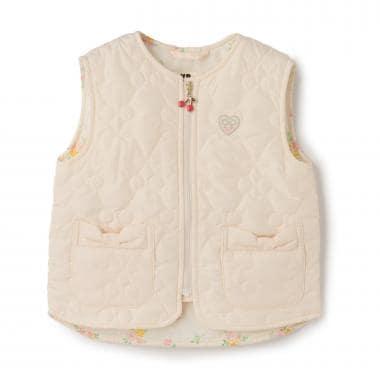 櫻桃絎縫塔夫綢拉鍊馬甲