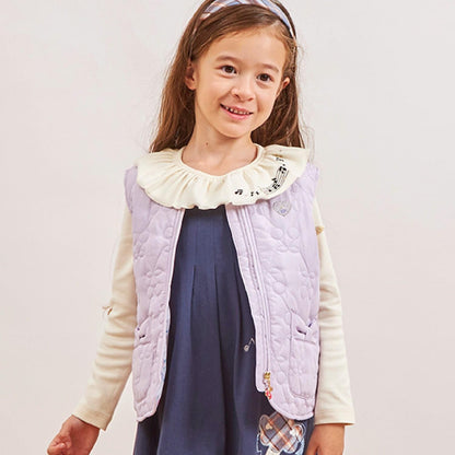 櫻桃絎縫塔夫綢拉鍊馬甲