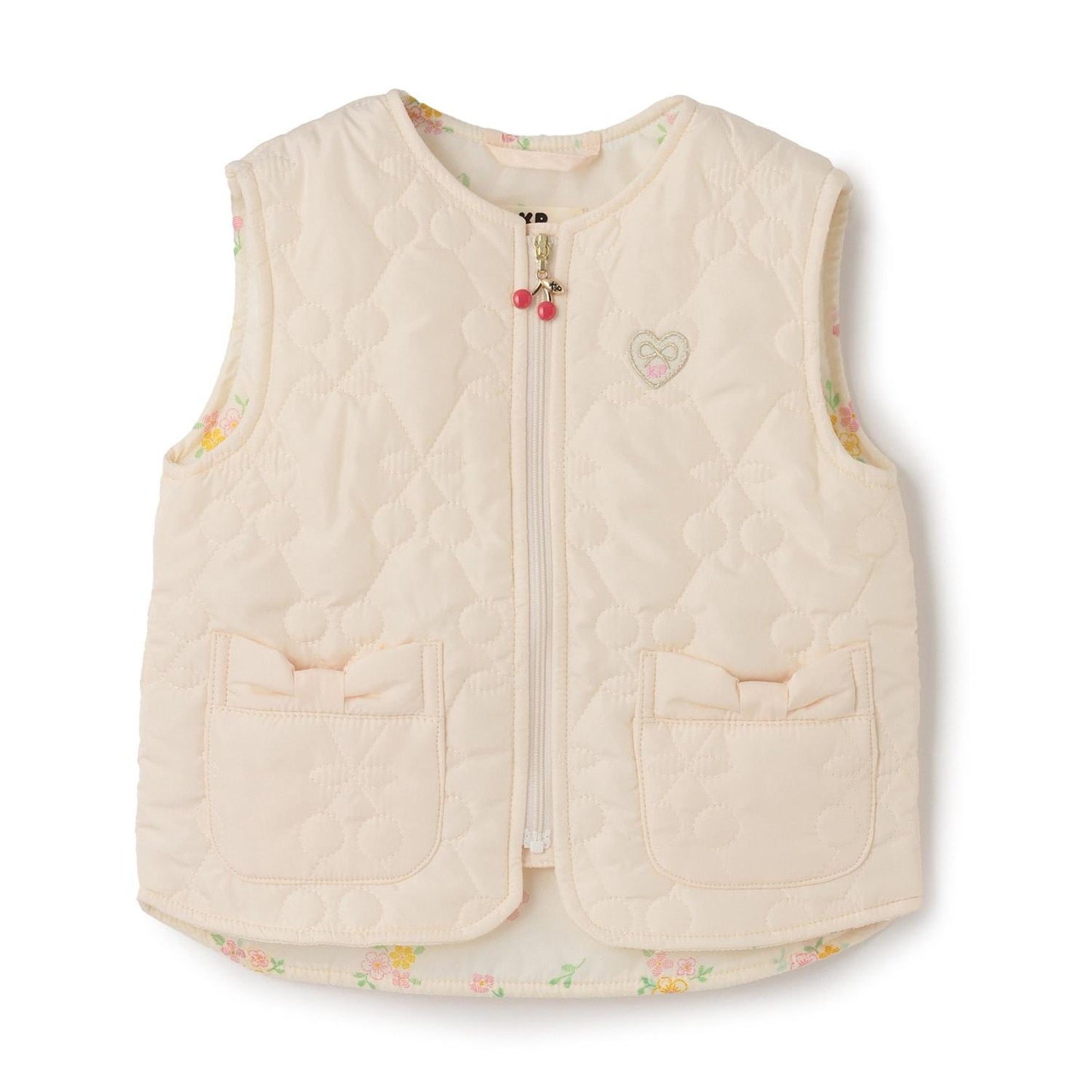 櫻桃絎縫塔夫綢拉鍊馬甲