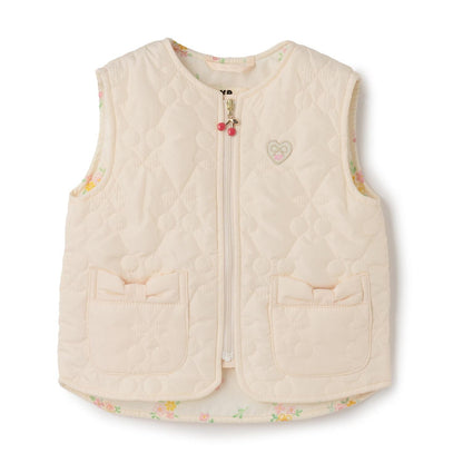 櫻桃絎縫塔夫綢拉鍊馬甲