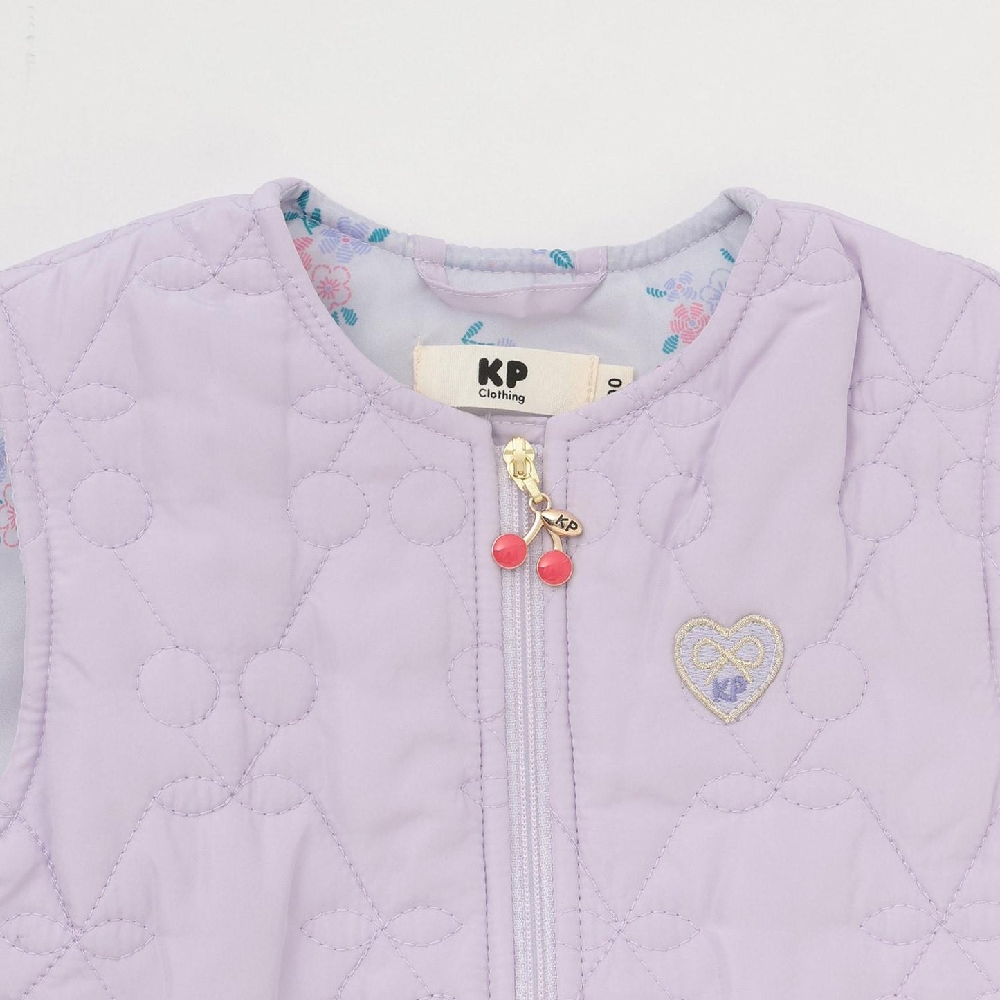 櫻桃絎縫塔夫綢拉鍊馬甲