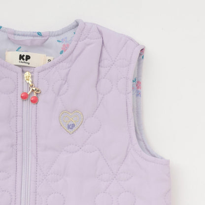 櫻桃絎縫塔夫綢拉鍊馬甲