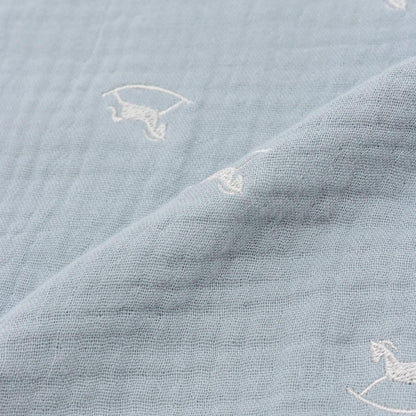 刺繡六層紗布毯