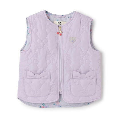 櫻桃絎縫塔夫綢拉鍊馬甲