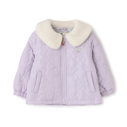 羊羔絨領櫻桃絎縫塔夫綢夾克