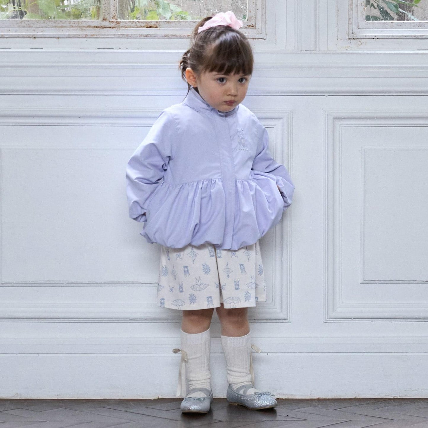 【防潑水處理】荷葉邊短款風衣