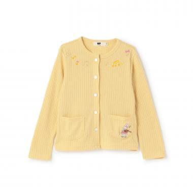 音符刺繡寬鬆羅紋開衫