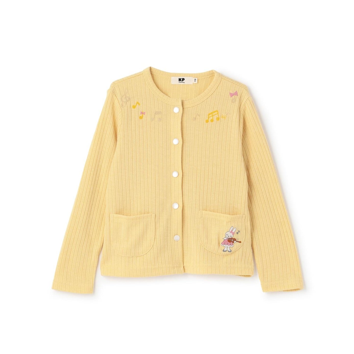 音符刺繡寬鬆羅紋開衫