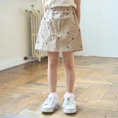 拼色刺繡裙褲