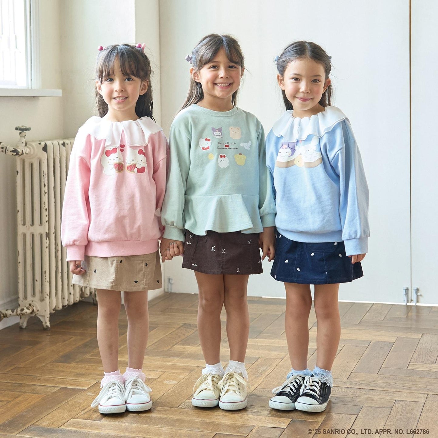 拼色刺繡裙褲