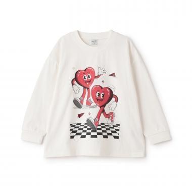 【USA棉】愛心卡通圖案寬鬆長袖T恤