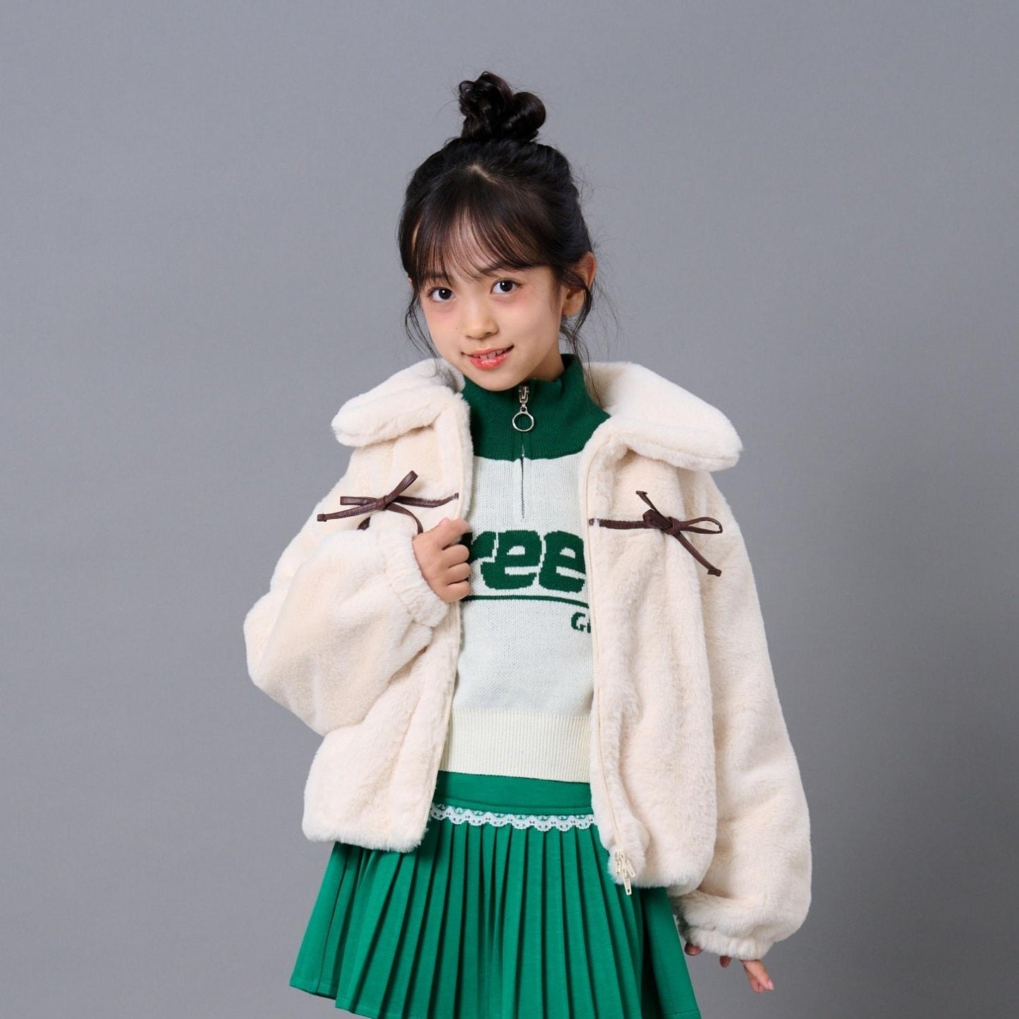 蝴蝶結毛絨外套