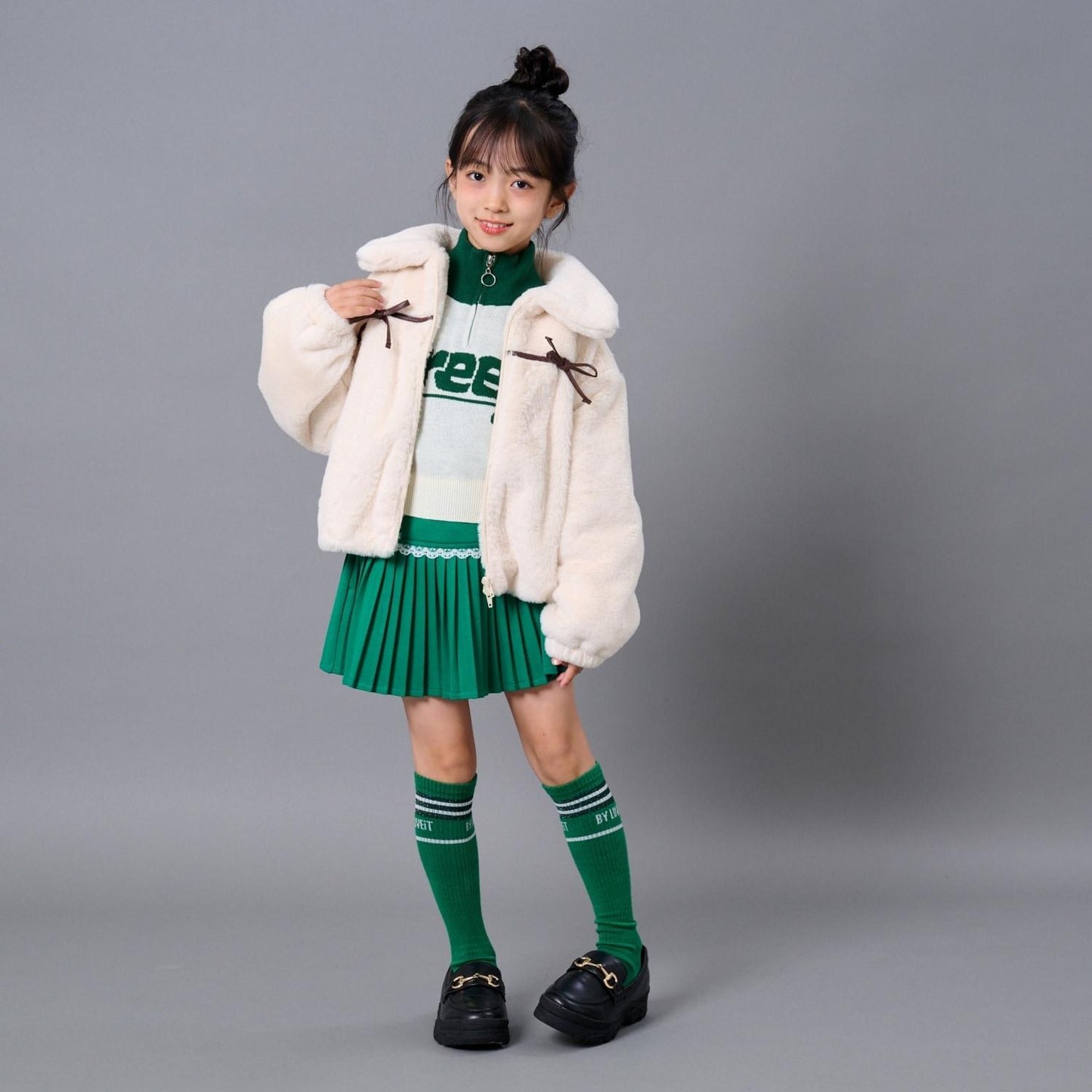 蝴蝶結毛絨外套