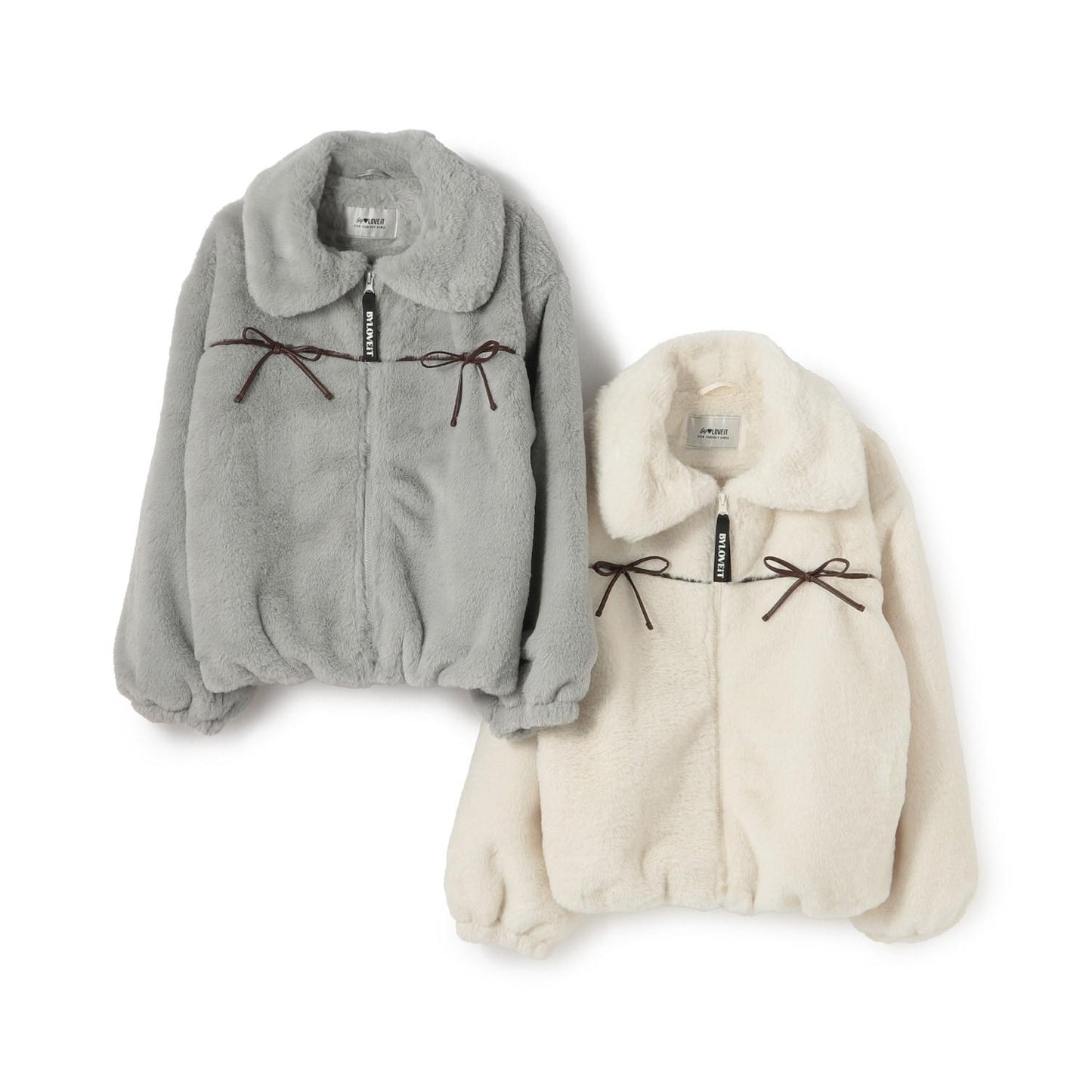 蝴蝶結毛絨外套