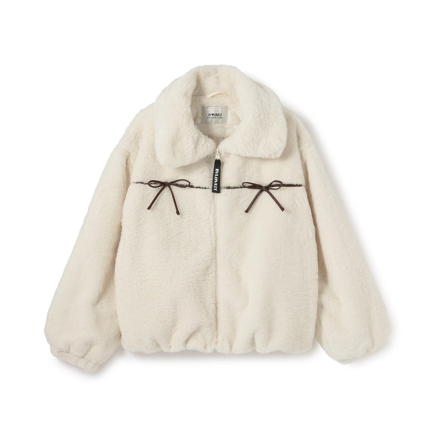 蝴蝶結毛絨外套