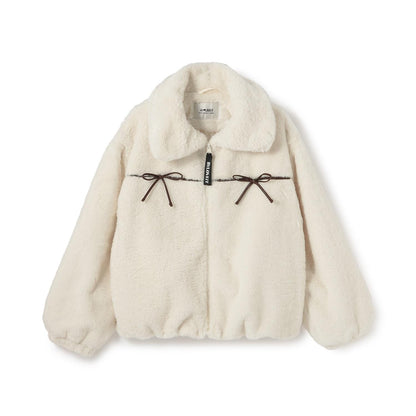 蝴蝶結毛絨外套