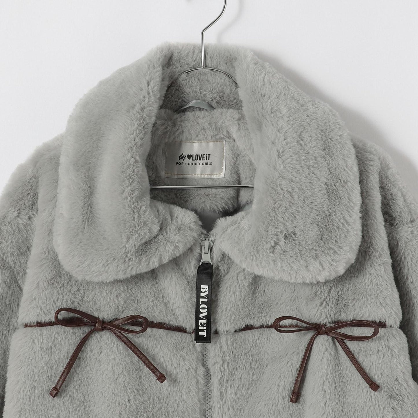 蝴蝶結毛絨外套