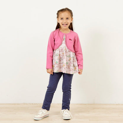 秋季街景圖案開衫疊穿風格長款上衣