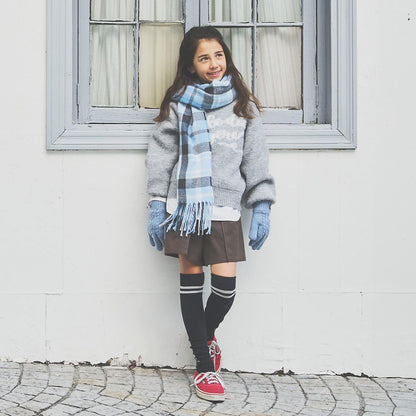 【防靜電】羊絨觸感格紋圍巾