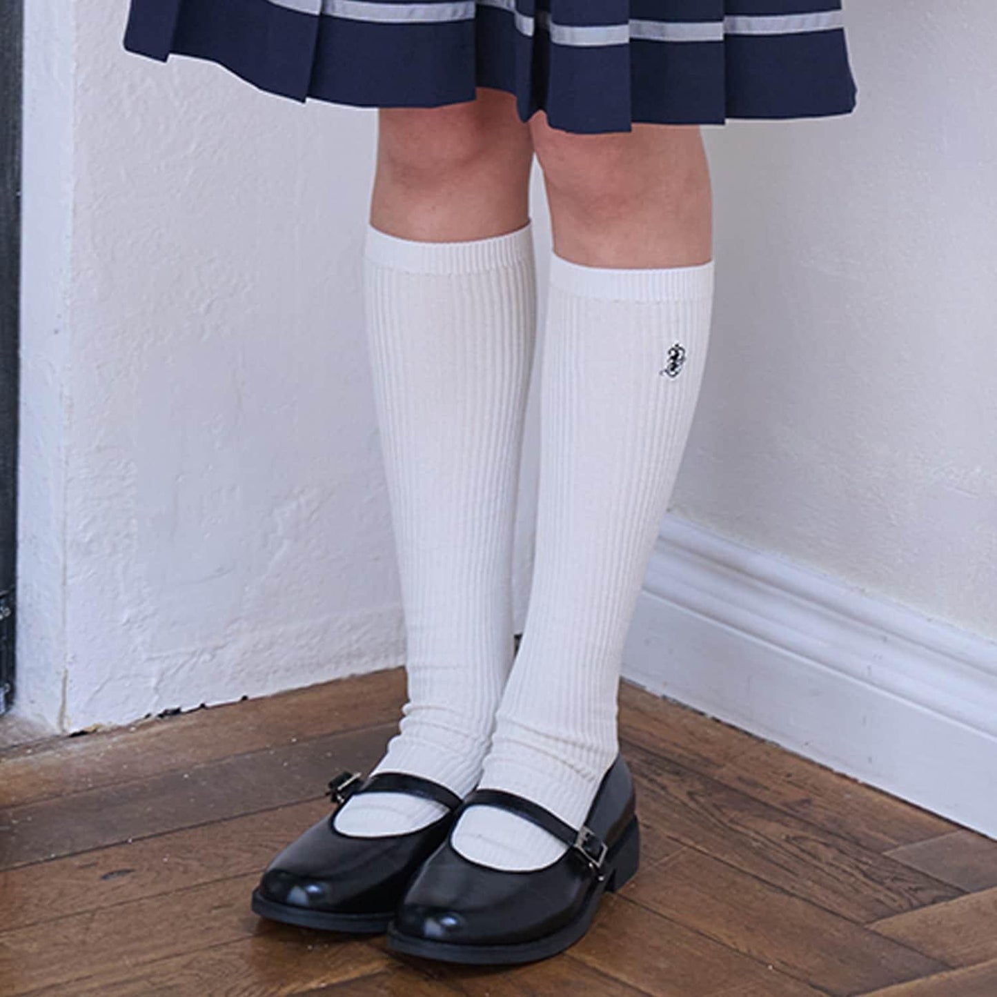 【畢業服】細羅紋高筒襪