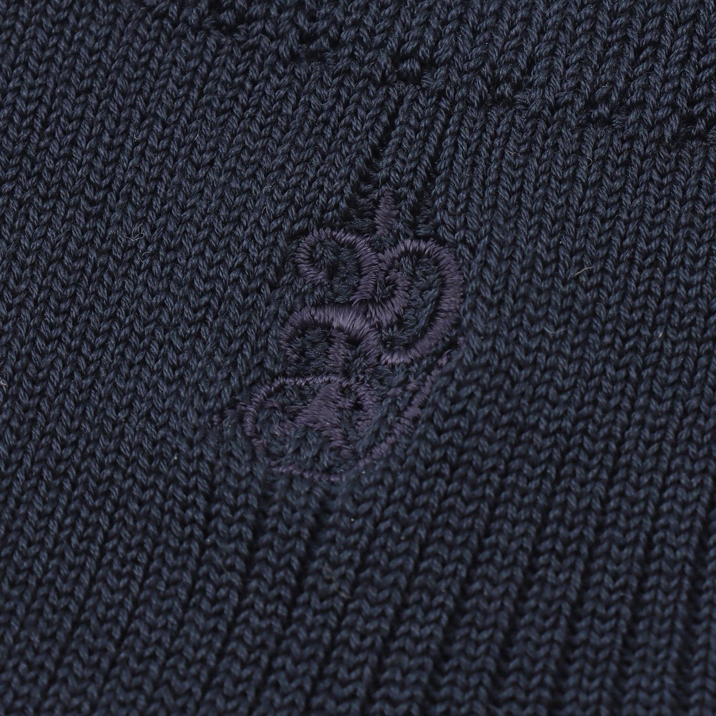 【畢業服】10cm長羅紋標誌刺繡襪