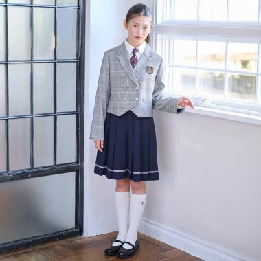 【畢業服】拼接褶皺連衣裙